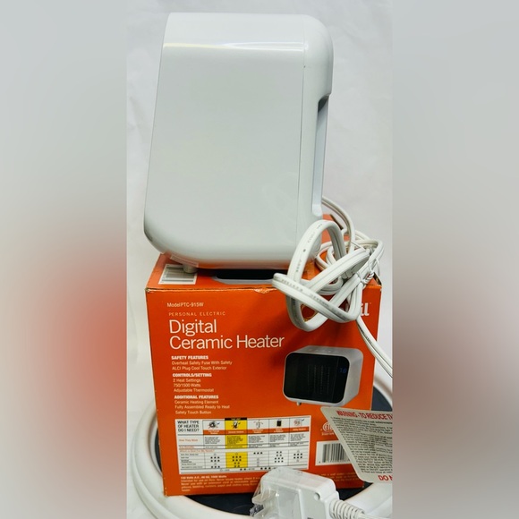 Soleil Electric Digital Ceramic Heater 1500W White Portable Compact Indoor Heatr - Picture 4 of 7